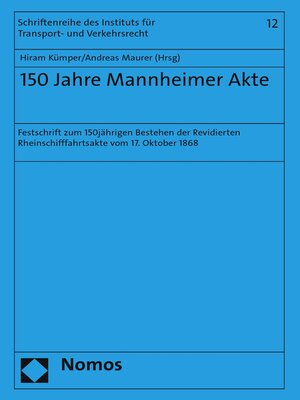 cover image of 150 Jahre Mannheimer Akte